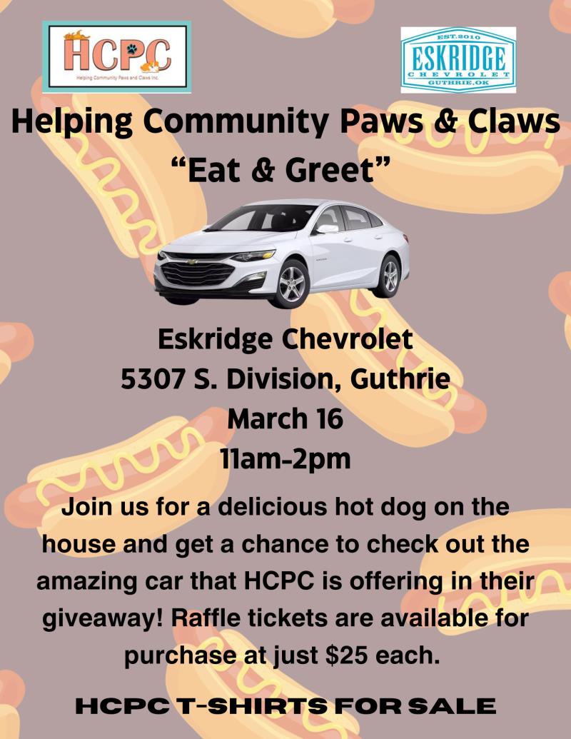 Helping Community Paws & Claws "Eat & Greet"