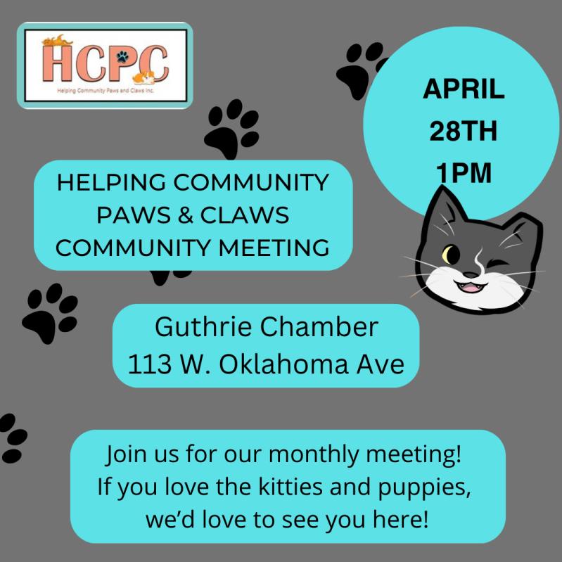 Helping Community Paws & Claws Monthly Meeting